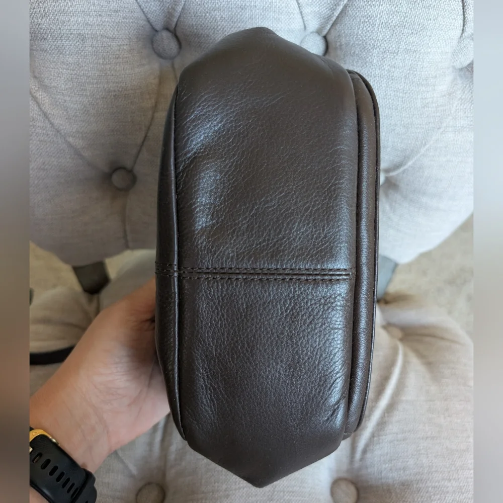 COACH Campbell Leather Camera Bag Crossbody Brown F25150
